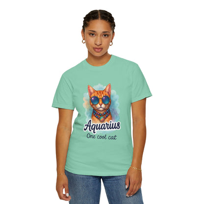 Aquarius One Cool Cat – Groovy Cosmic Kitty T-shirt