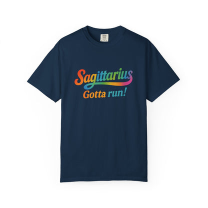 Sagittarius Gotta Run – Colorful Tee Zodiac Shirt