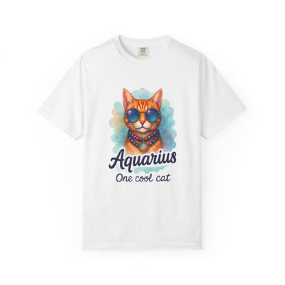 Aquarius One Cool Cat – Groovy Cosmic Kitty T-shirt