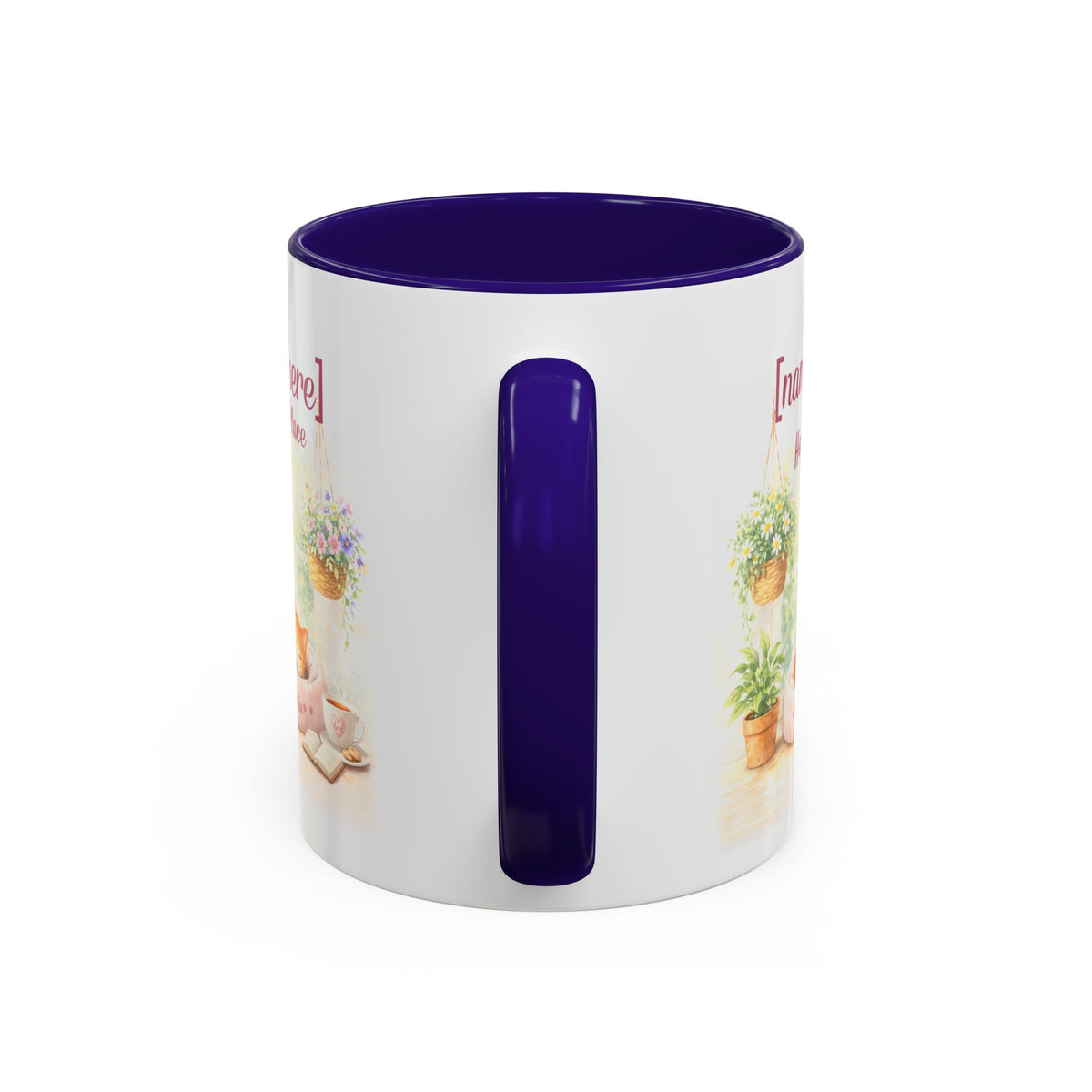 Personalized Name Cat Mug - Custom "Happy Place" Ceramic Mug for Cat Lovers