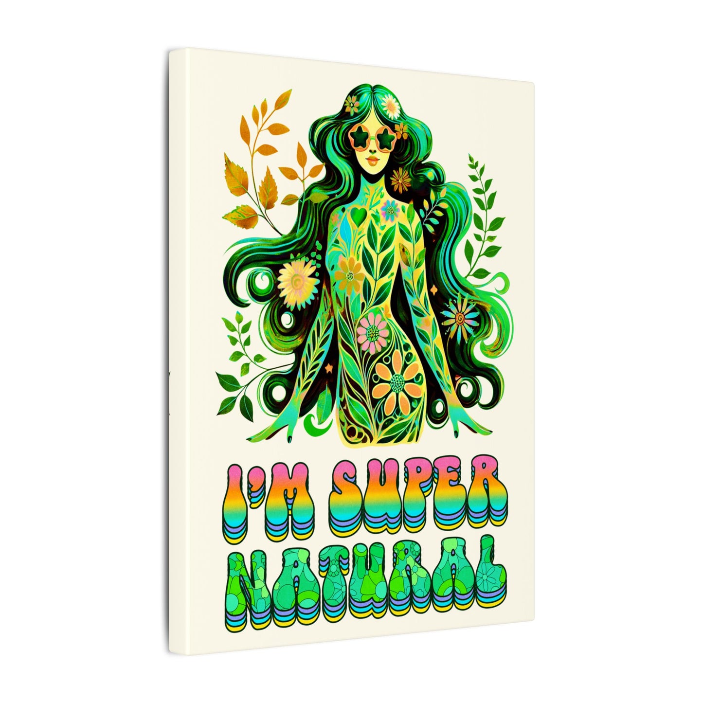 I’m Super Natural – Retro Radiant Affirmation Canvas Wall Art - Enchanted Sky
