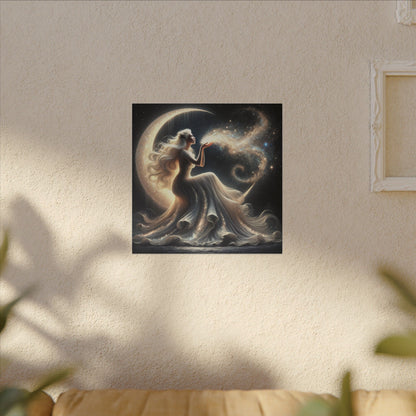 Stardust Wishes – Glamorous Moon Goddess Wall Art (Art Nouveau Inspired)