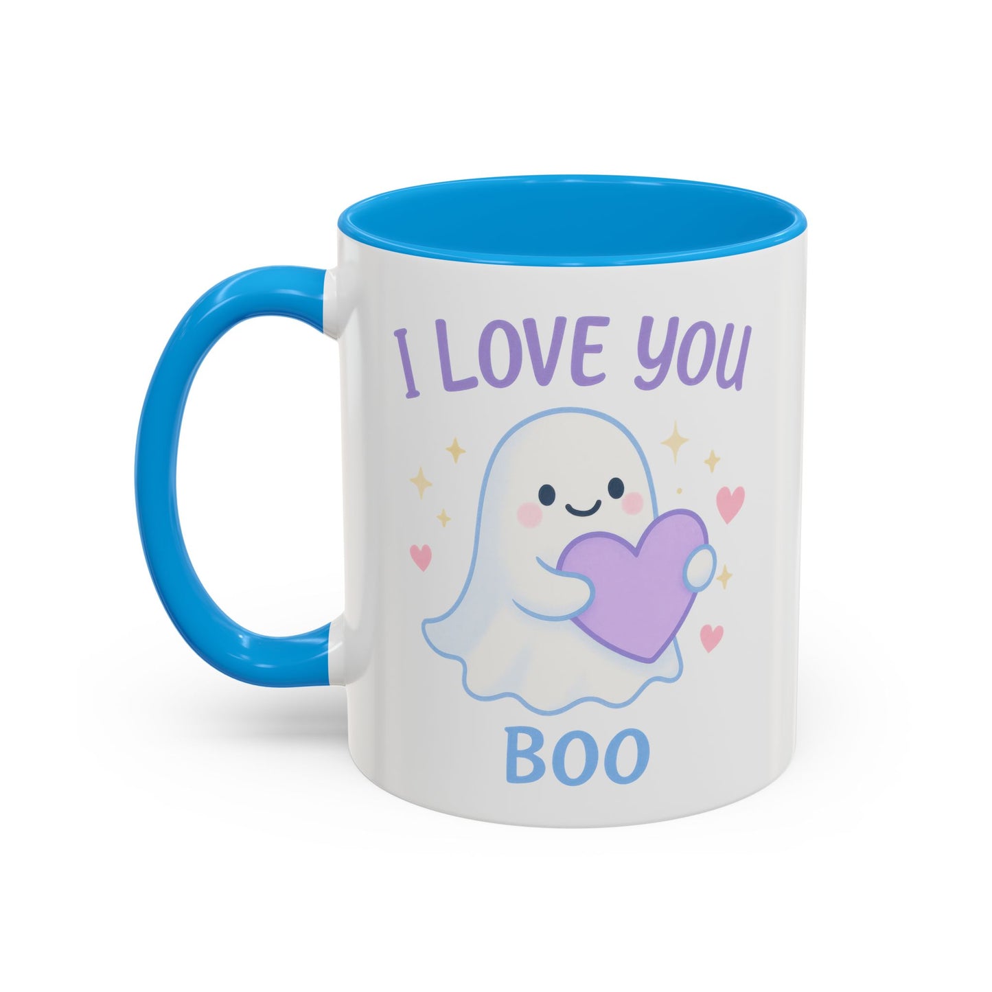 I Love You Boo – Cute Ghost Love Mug (Blue Accent 11oz & 15oz)