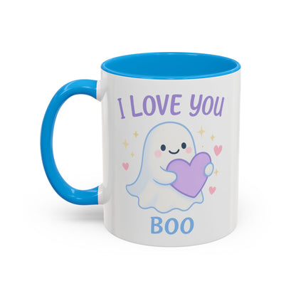 I Love You Boo – Cute Ghost Love Mug (Blue Accent 11oz & 15oz)