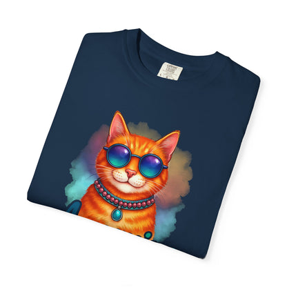 Aquarius One Cool Cat – Zodiac Kitty Vibes Tee