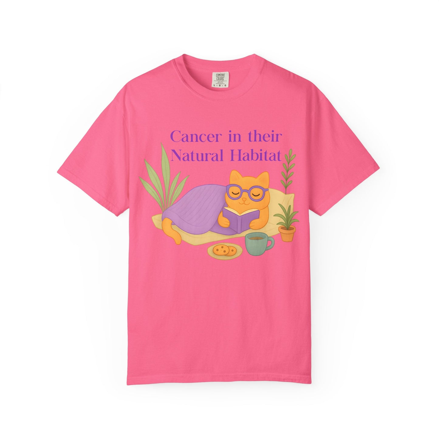 Cancer in Their Natural Habitat Tee – Funny Cozy Cat Zodiac Shirt