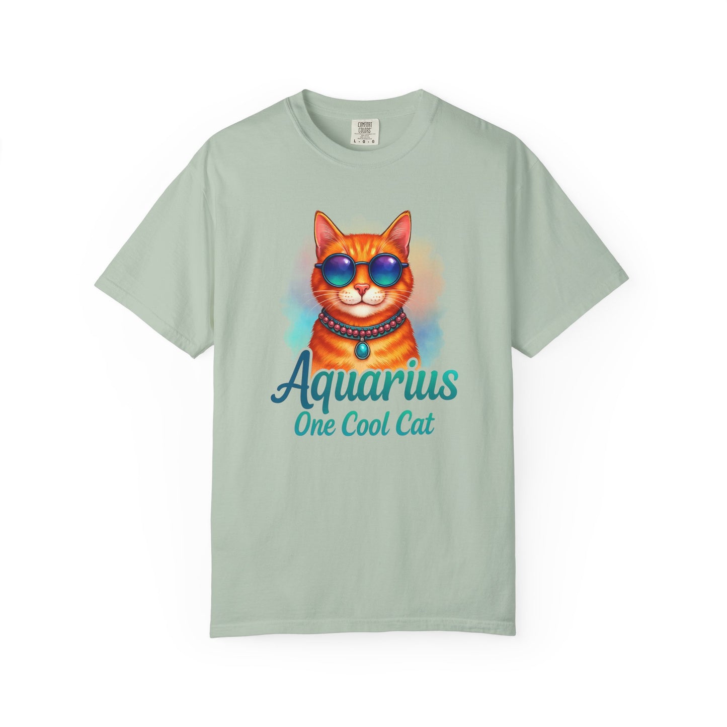 Aquarius One Cool Cat – Zodiac Kitty Vibes Tee