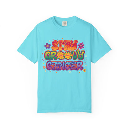 Stay Groovy Cancer Tee – Retro Colorful Zodiac Shirt