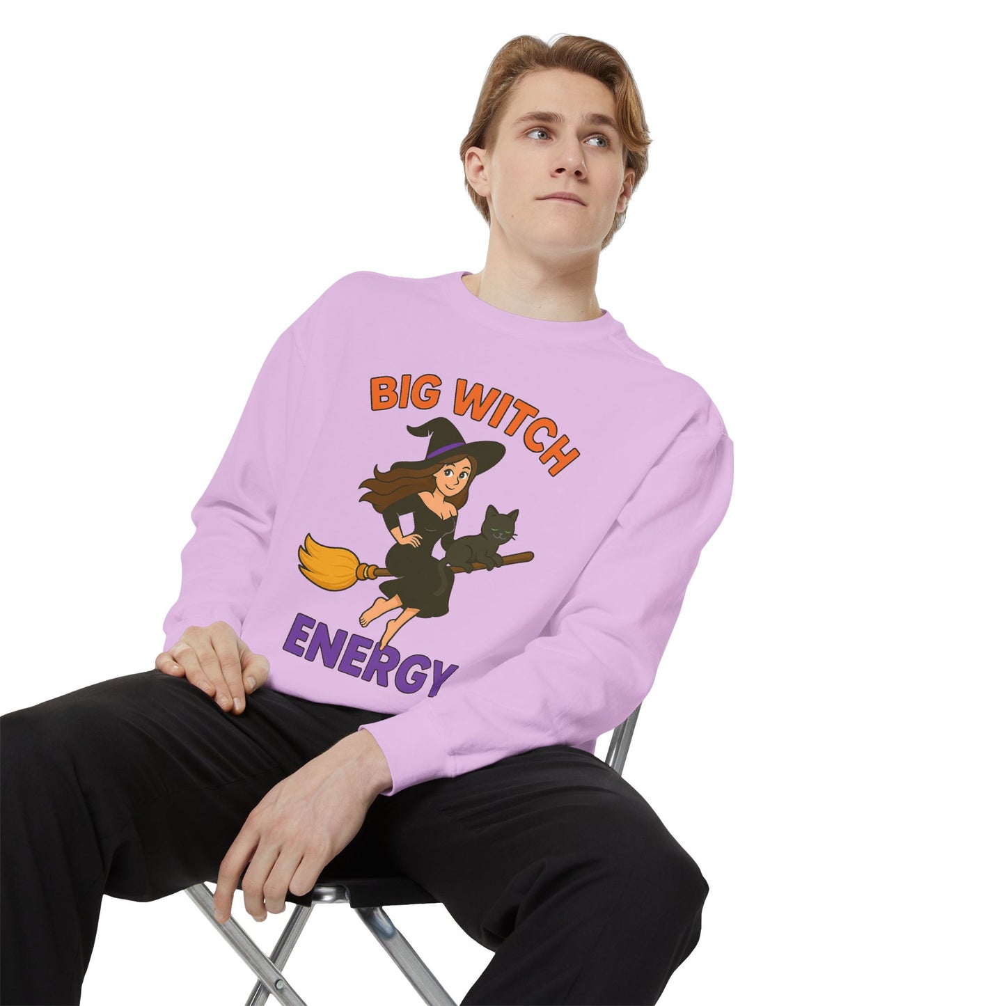 Big Witch Energy Sweatshirt – Funny Witch Cat Broom Pullover