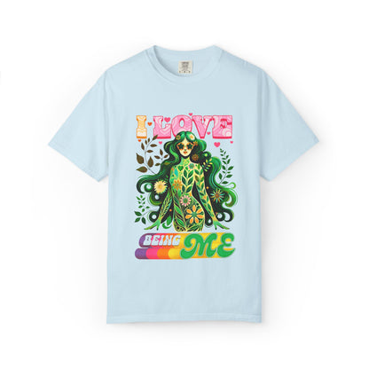 I Love Being Me Tee – Self-Love Groovy Nature Shirt