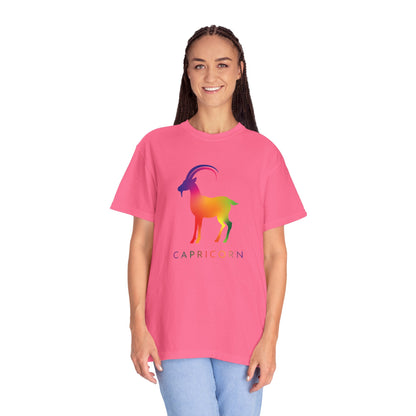 Capricorn – Rainbow Gradient Zodiac Goat Tee