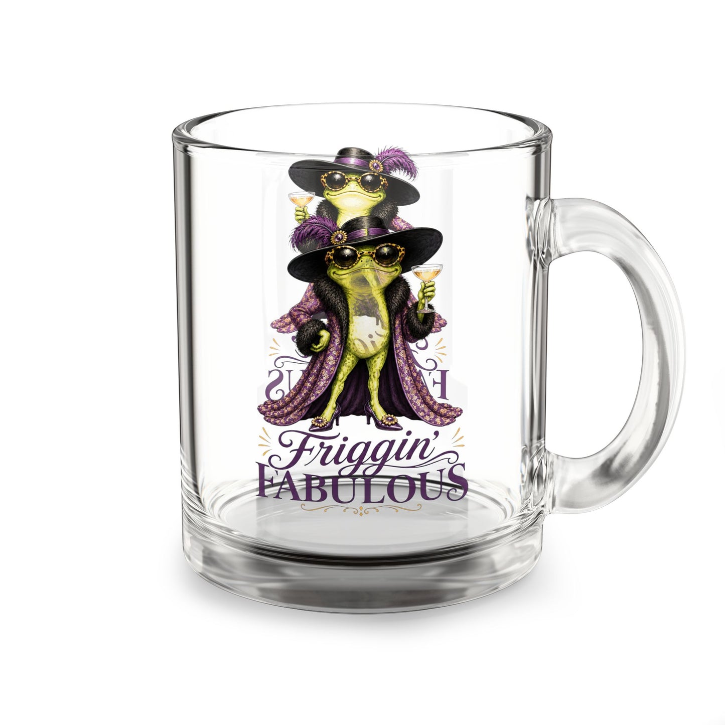 Friggin' Fabulous" Funny & Stylish Frog Cocktail Glass Mug, Fun Gift for Fashion Lovers & Bachelorette Parties