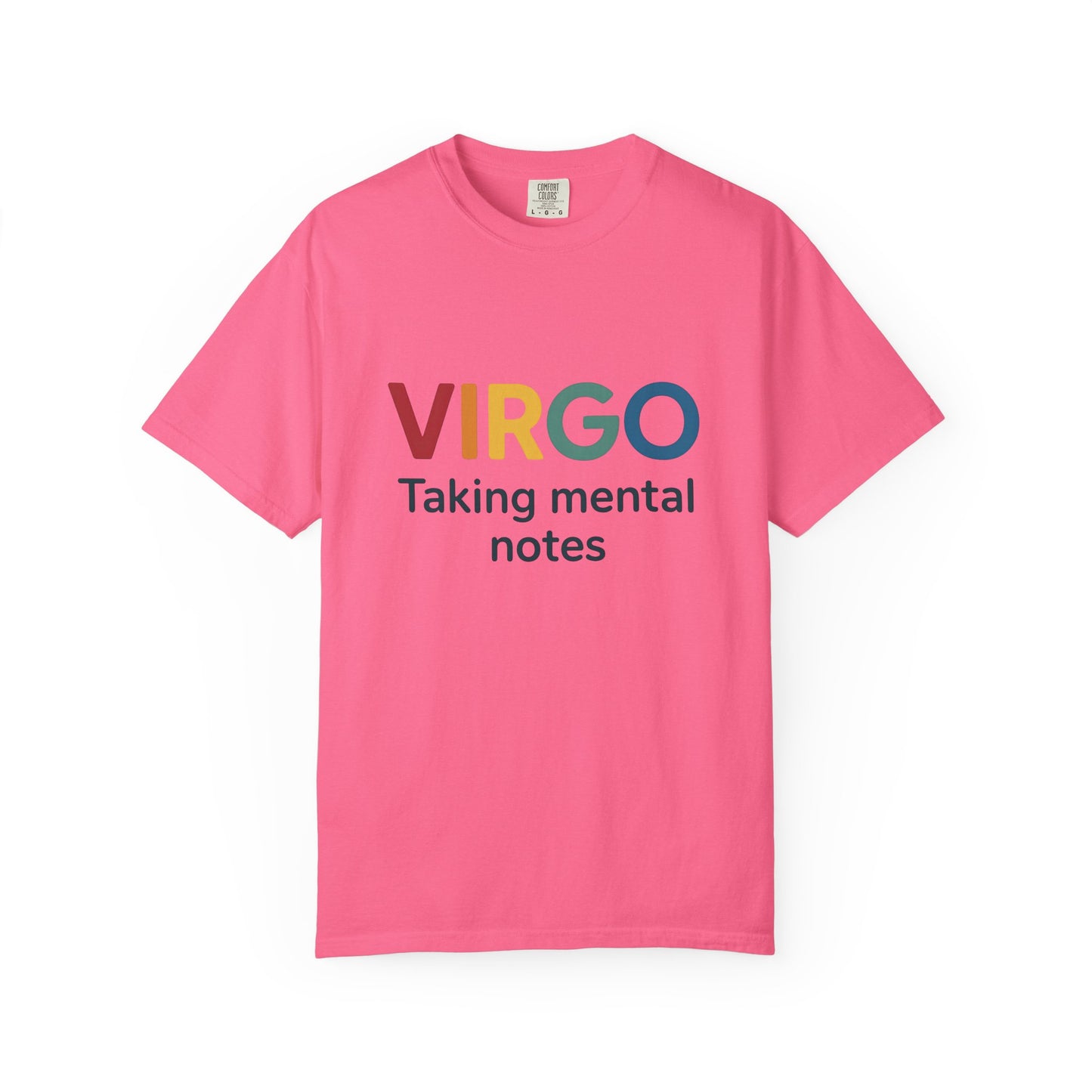 VIRGO Taking Mental Notes – Rainbow Minimalist Zodiac Tee