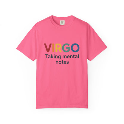 VIRGO Taking Mental Notes – Rainbow Minimalist Zodiac Tee