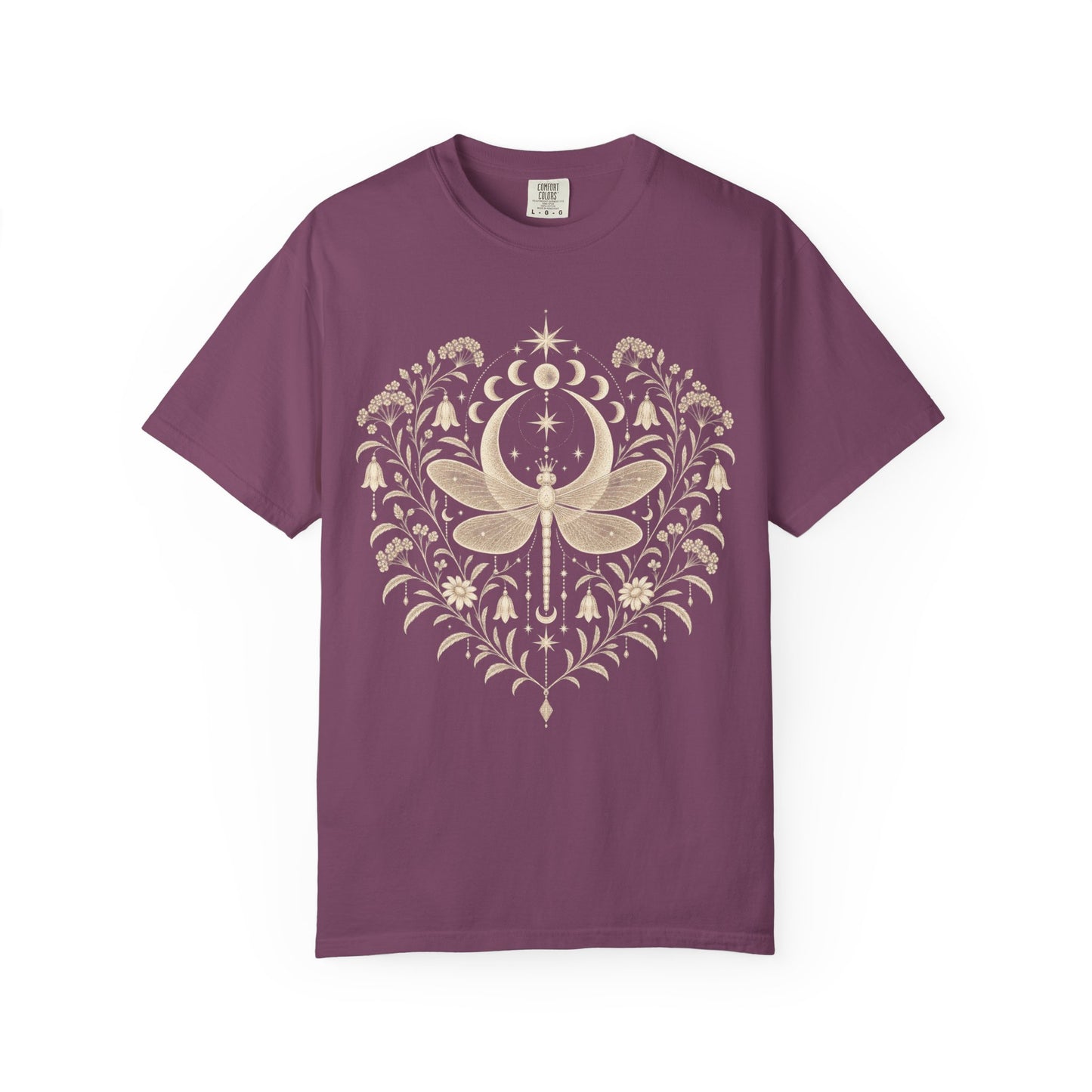 Boho Moon & Floral Mystic Dragonfly T-Shirt