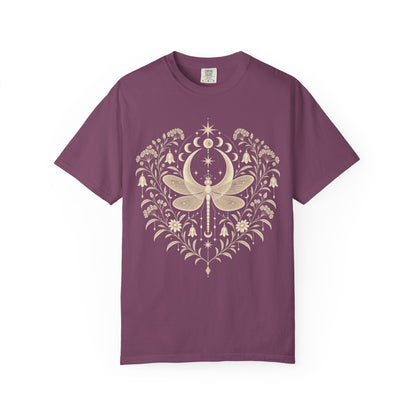 Boho Moon & Floral Mystic Dragonfly T-Shirt