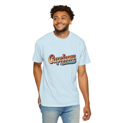 Capricorn – Retro Rainbow Groovy Zodiac Tee