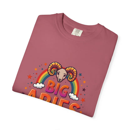 Big Aries Energy T-Shirt | Astrology Zodiac Tee | Comfort Colors Aries Shirt | Fire Sign Birthday Gift | Retro Horoscope Graphic Tee for Aries Lovers