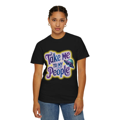 Take Me To My People Tee – Funny Retro UFO Shirt