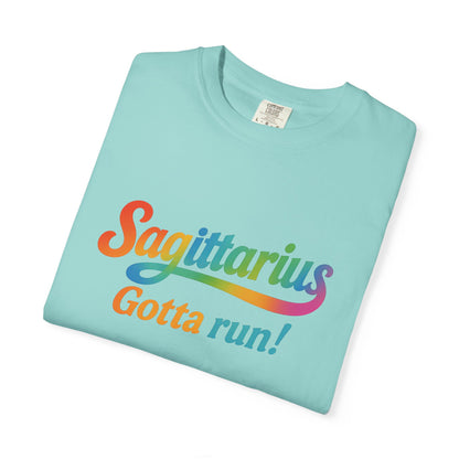 Sagittarius Gotta Run – Colorful Tee Zodiac Shirt