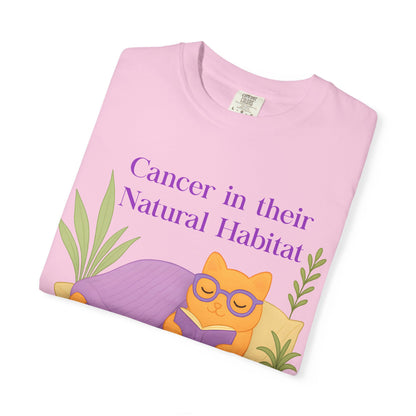 Cancer in Their Natural Habitat Tee – Funny Cozy Cat Zodiac Shirt