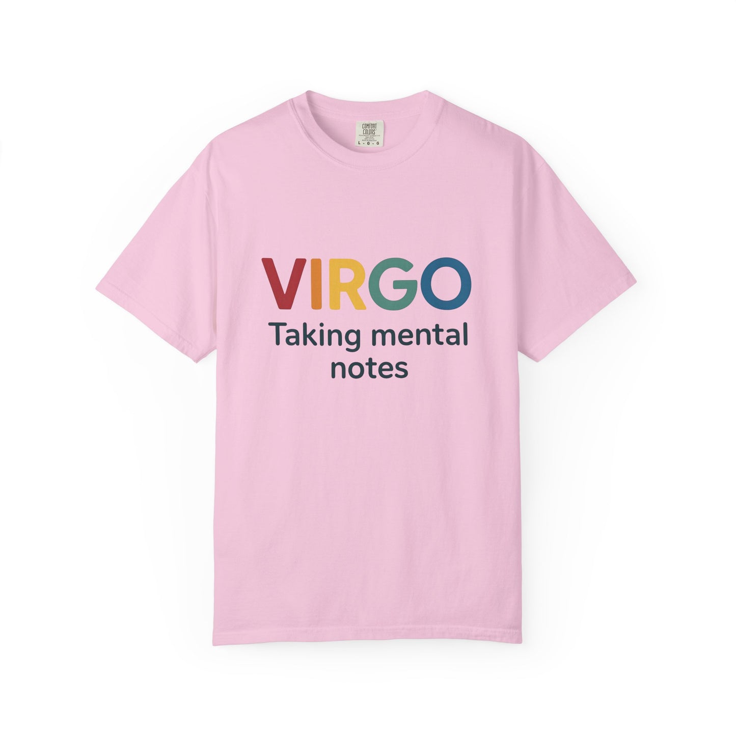 VIRGO Taking Mental Notes – Rainbow Minimalist Zodiac Tee