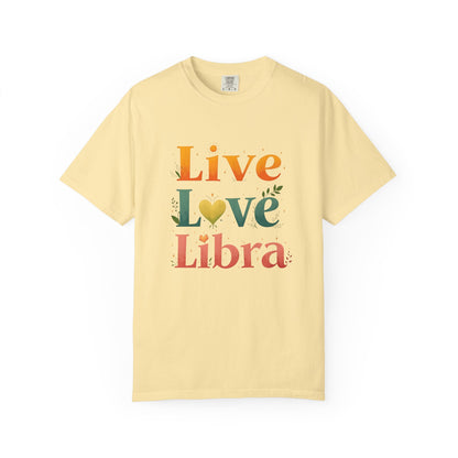 Live Love Libra Tee – Colorful Zodiac Shirt