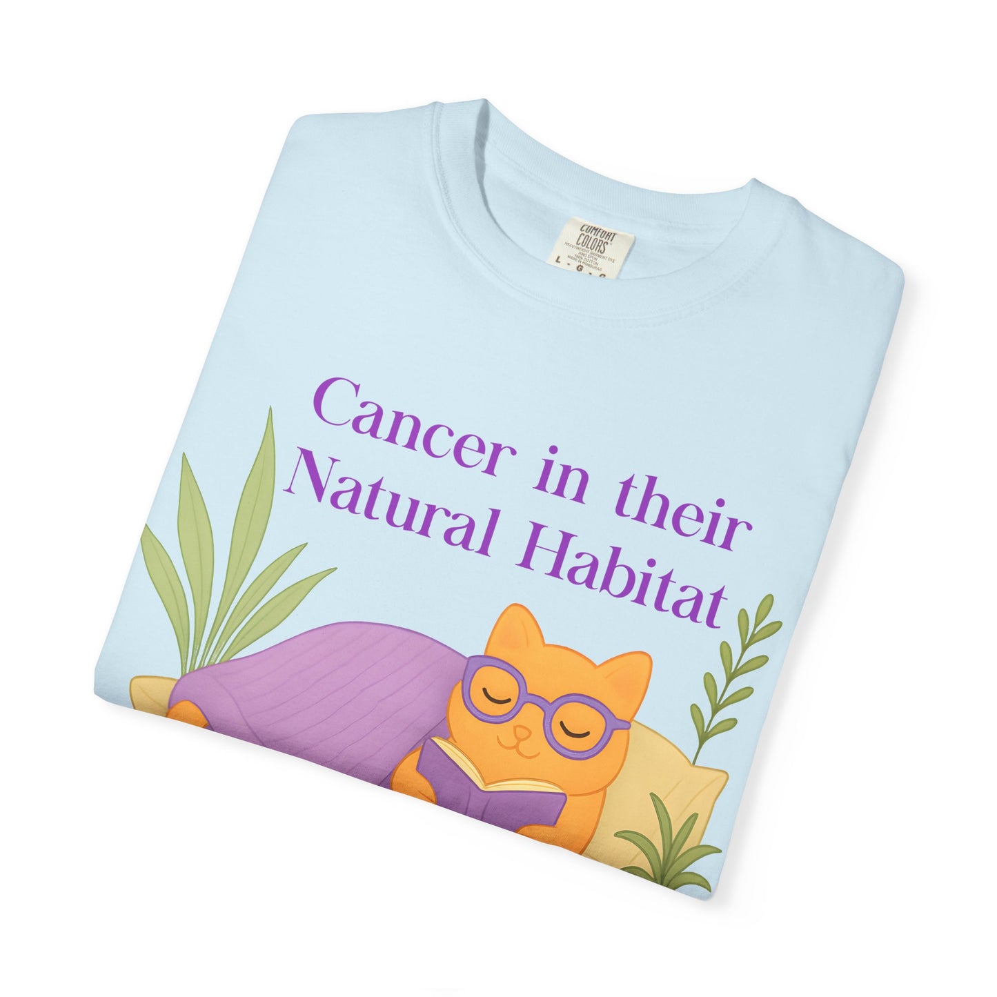 Cancer in Their Natural Habitat Tee – Funny Cozy Cat Zodiac Shirt