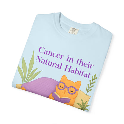 Cancer in Their Natural Habitat Tee – Funny Cozy Cat Zodiac Shirt
