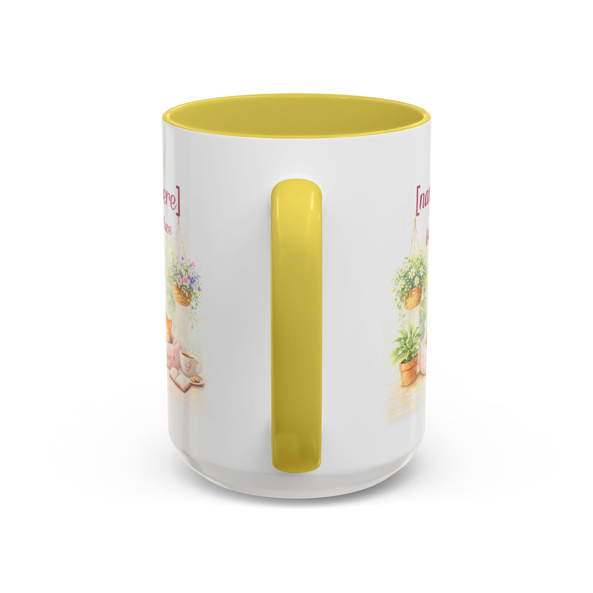 Personalized Name Cat Mug - Custom "Happy Place" Ceramic Mug for Cat Lovers