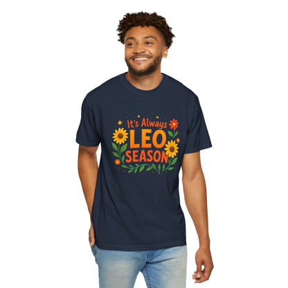 It’s Always Leo Season – Colorful Sunflower Aesthetic Tee