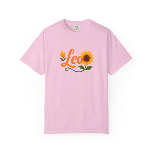 Leo Sunflower Tee – Retro Zodiac Shirt