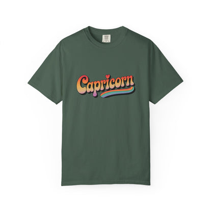 Capricorn – Retro Rainbow Groovy Zodiac Tee