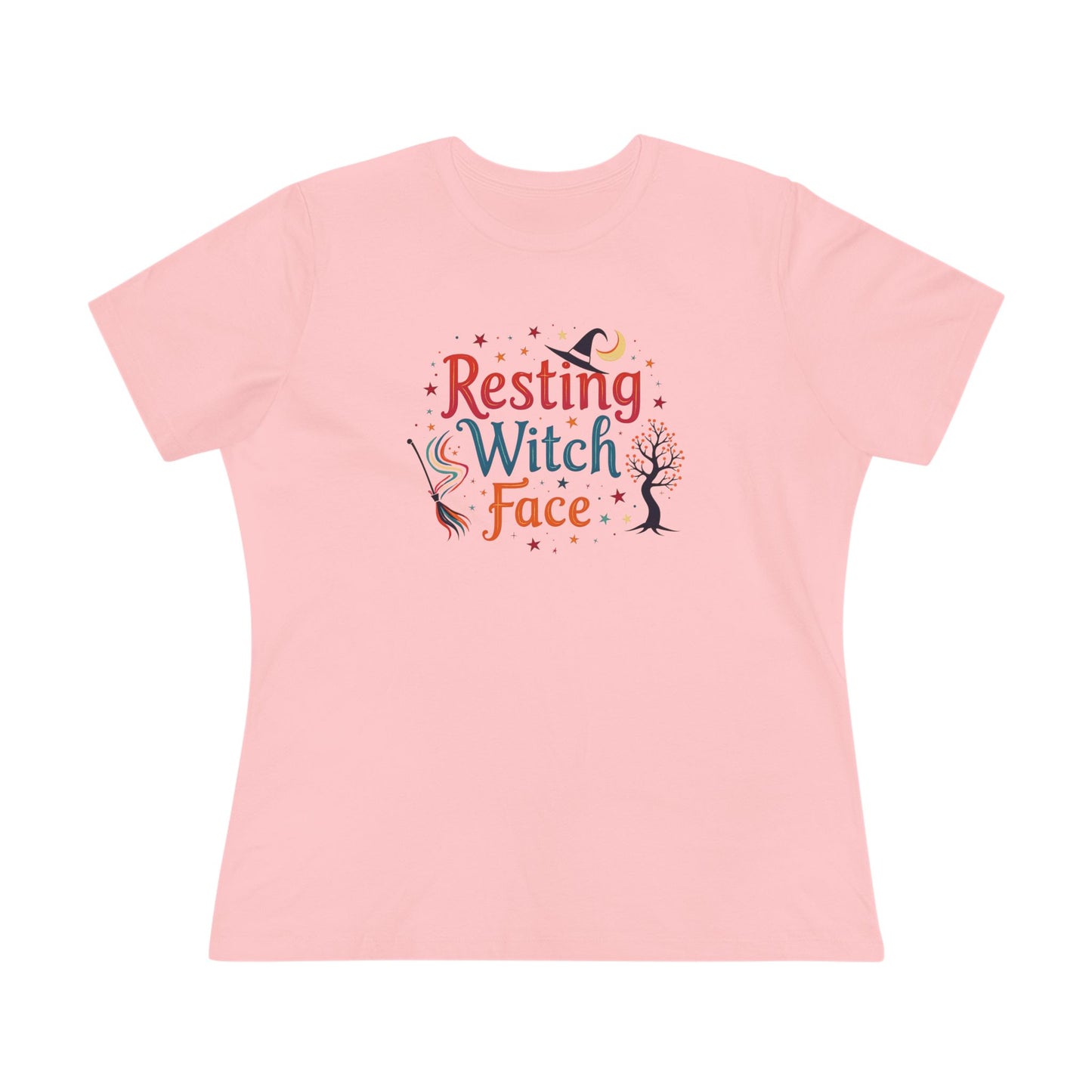 Resting Witch Face Women’s Relaxed Tee – Funny Magical Colorful Shirt