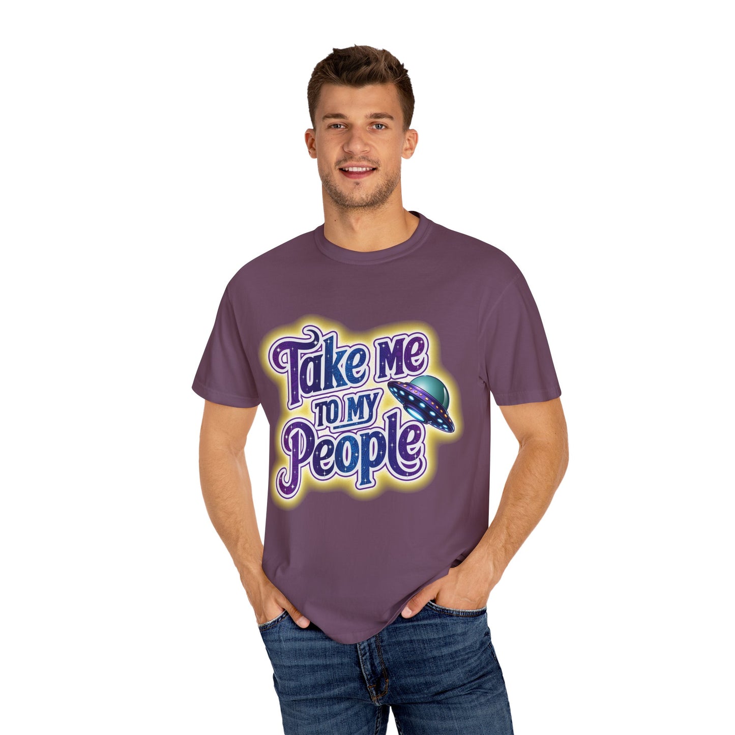 Take Me To My People Tee – Funny Retro UFO Shirt