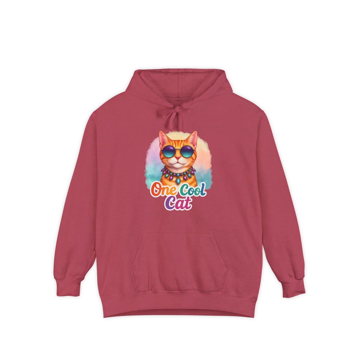 One Cool Cat Unisex Hoodie – Colorful Vibrant Comfort Colors Midweight Hoodie