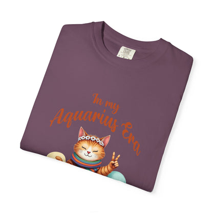 In My Aquarius Era Tee – Colorful Funny Zodiac Cat Shirt