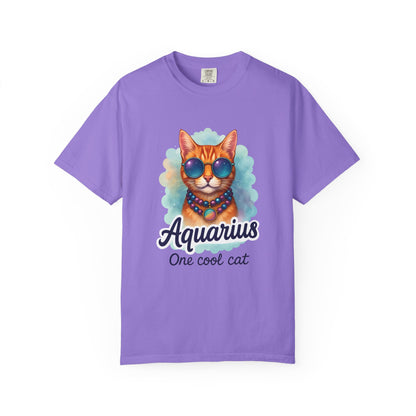 Aquarius One Cool Cat – Groovy Cosmic Kitty T-shirt