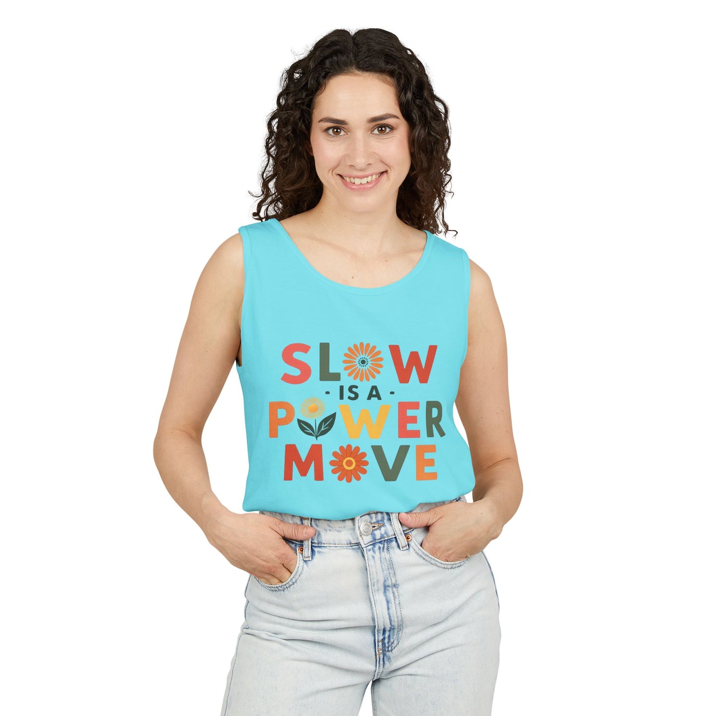 Slow is a Power Move - Colorful Affirmation Tank (Unisex)