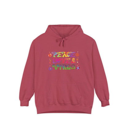 Peace Love & Virgo Unisex Hoodie – Groovy Retro Comfort Colors Midweight Hoodie