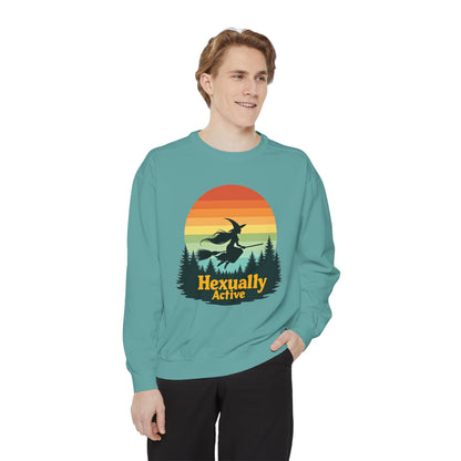 Hexually Active Unisex Crewneck – Sassy Retro Comfort Colors Midweight Sweatshirt