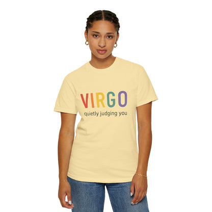 VIRGO quietly judging you – Rainbow Zodiac Tee