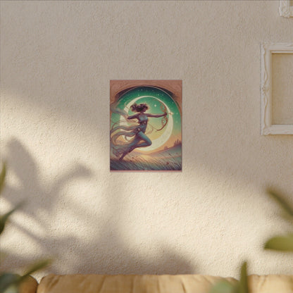Artemis Rising – Celestial Archer Art Nouveau Wall Art