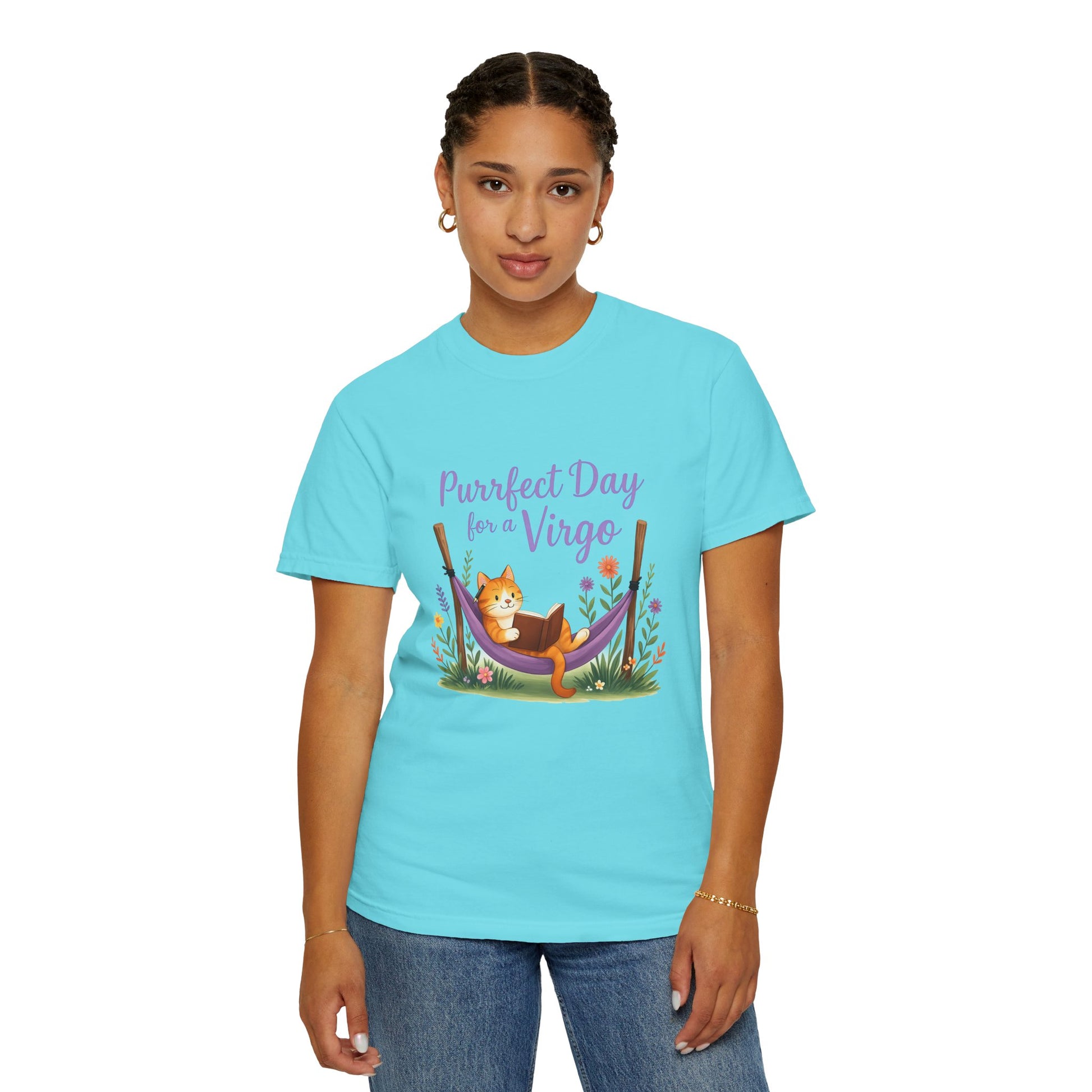 Purrfect Day for a Virgo Tee – Colorful Zodiac Cat Shirt