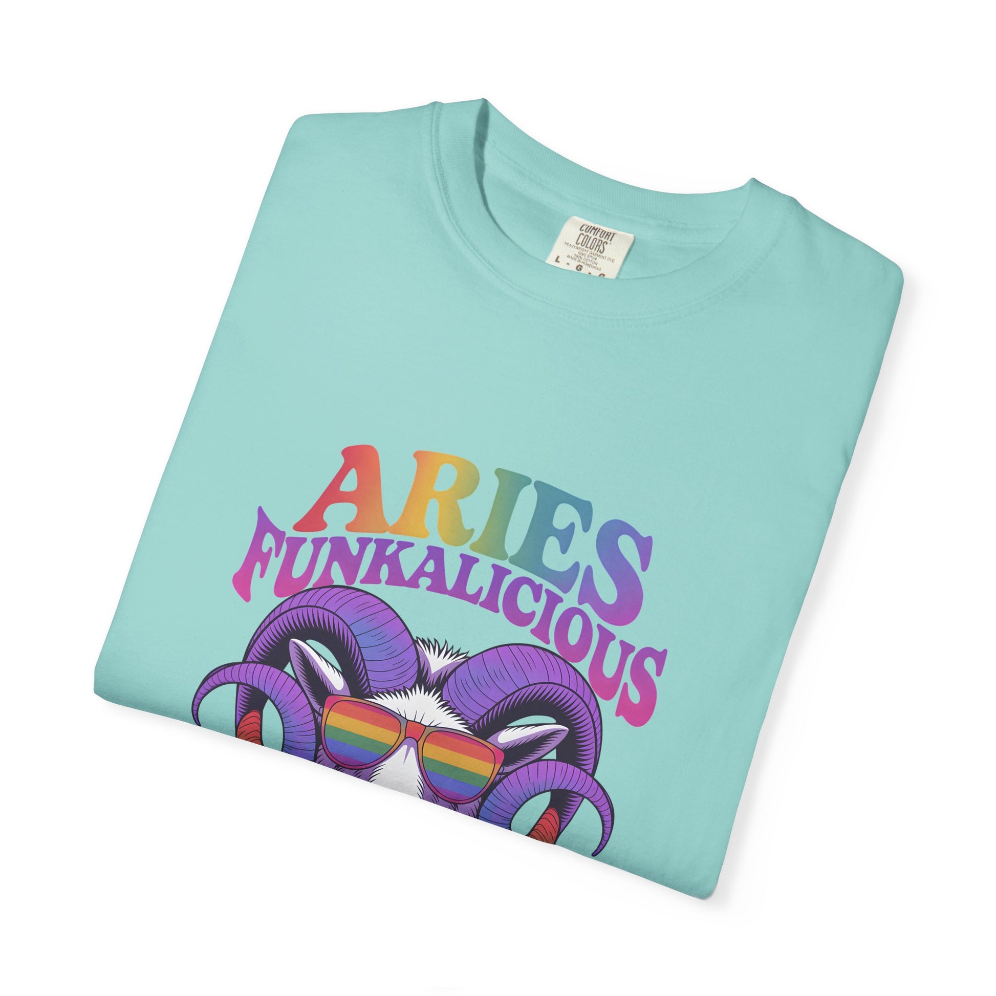 Aries Funkalicious – Rainbow Retro Ram Zodiac Tee