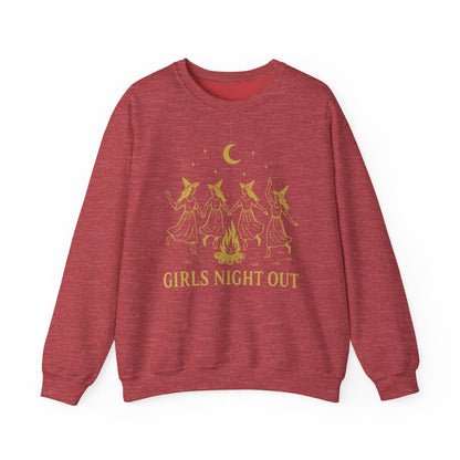 Girls Night Out Crewneck Sweatshirt – Dancing Witches Bonfire Graphic (Unisex)