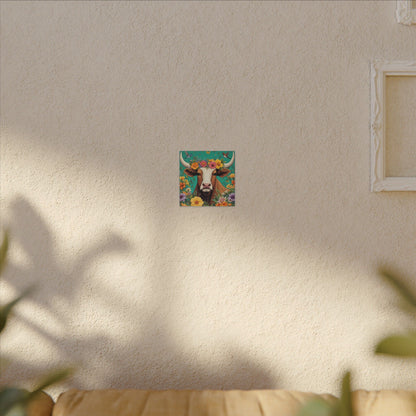 Bull in Bloom – Colorful Floral Taurus Wall Art