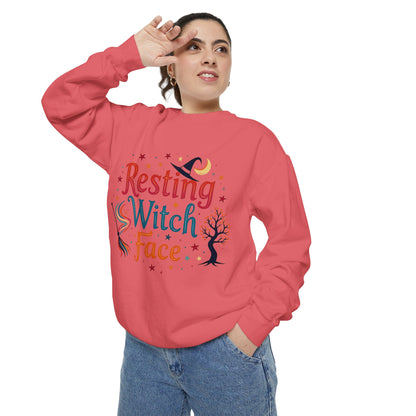 Resting Witch Face Sweatshirt – Retro Halloween Witch Pullover
