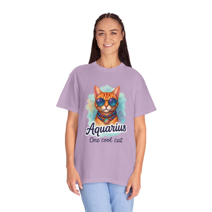 Aquarius One Cool Cat – Groovy Cosmic Kitty T-shirt