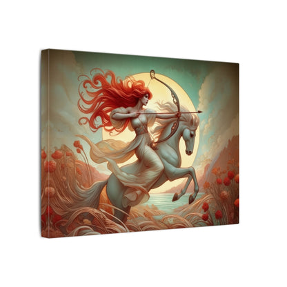 Firehorse Archer - Sagittarius Goddess | Art Nouveau Canvas Wall Art